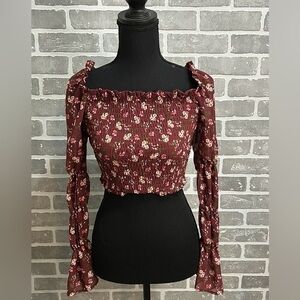 Women’s Wild Fable Long Sleeve Smocked Blouse